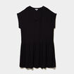 Robe courte fluide &eacute;vas&eacute;e col tunisien noir femme grande taille