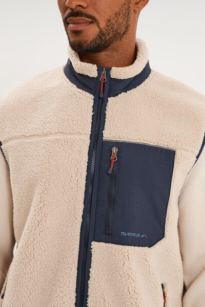 Gilet effet polaire sans manches beige homme