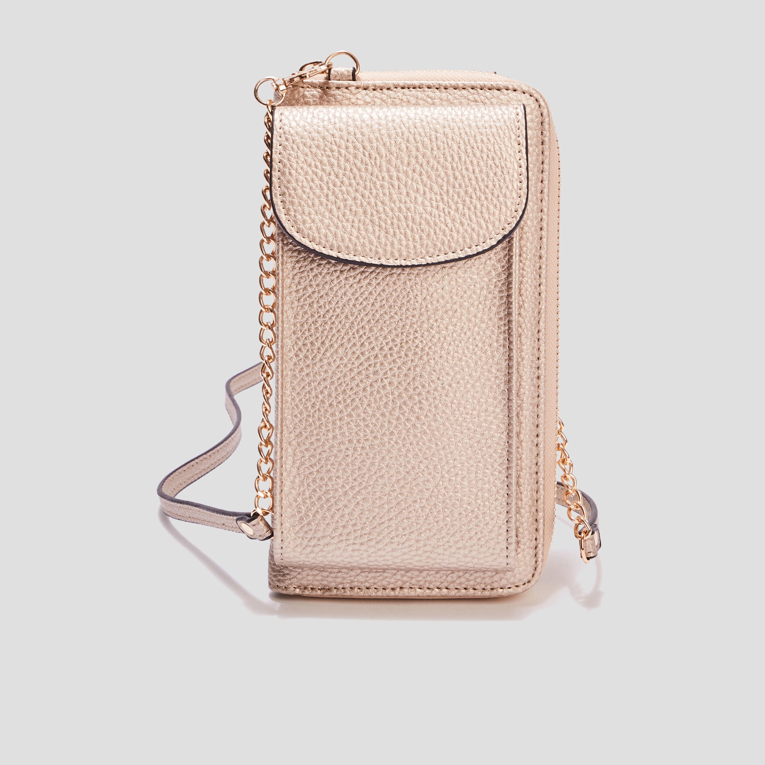 Sac pochette à bandoulière couleur or femme
