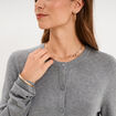 Gilet col rond manches longues gris femme