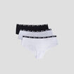 Lot 3 shortys en coton noir femme
