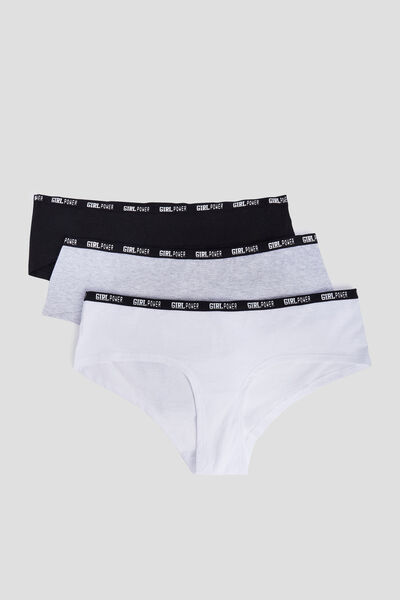 Lot 3 shortys en coton noir femme