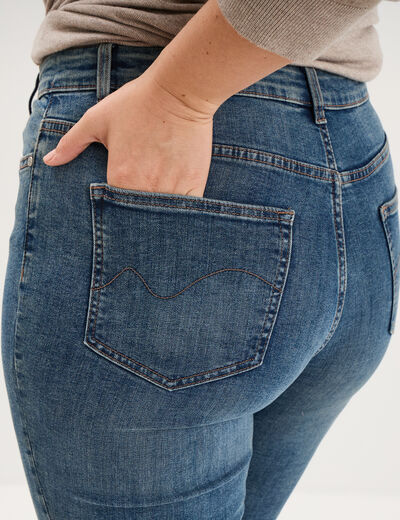 Jeans droit taille haute denim dirty femme grande taille