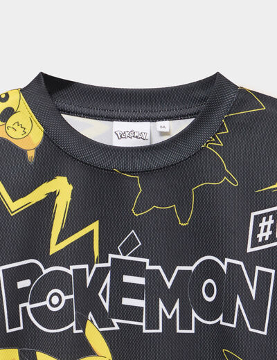 T-shirt manches courtes Pok&eacute;mon Pikachu noir gar&ccedil;on