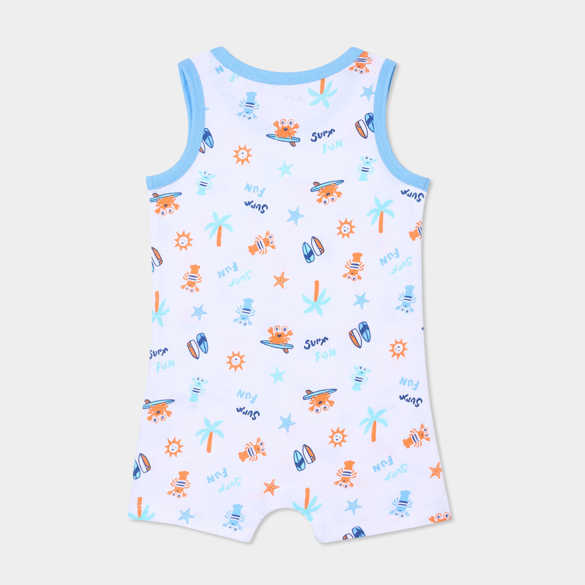 Combishort sans manches en coton blanc b&eacute;b&eacute; gar&ccedil;on