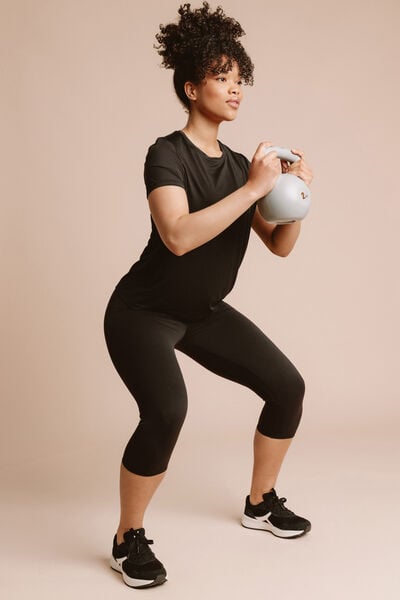 Legging corsaire de sport stretch noir femme