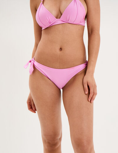 Bas de maillot de bain d&eacute;tails noeuds rose clair femme