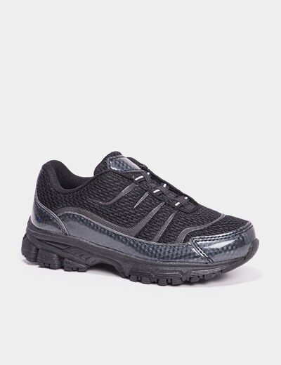 Baskets running lacets &eacute;lastiqu&eacute;s noir gar&ccedil;on