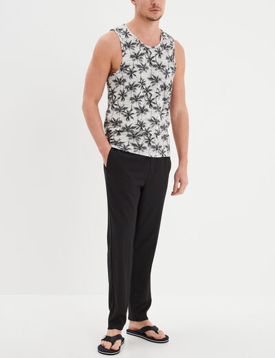 Débardeur col rond coton Liberto gris clair homme