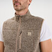 Gilet sans manches col montant marron homme