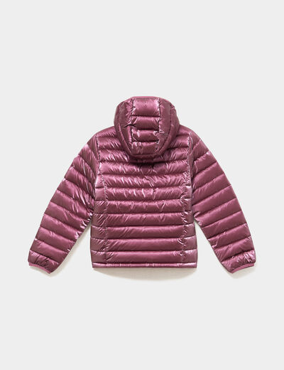 Doudoune l&eacute;g&egrave;re &agrave; capuche imperm&eacute;able bordeaux fille
