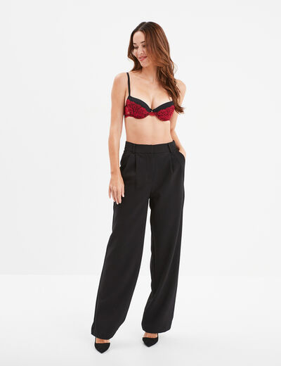 Soutien-gorge corbeille micro dentelle rouge femme
