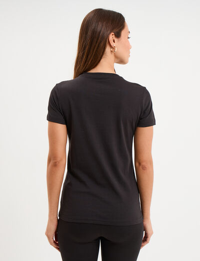 T-shirt manches courtes coton Puma noir femme