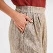 Pantalon fluide large jaune or femme