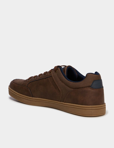 Baskets &agrave; lacets marron homme