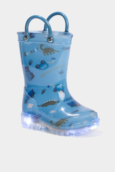 Bottes de pluie lumineuses bleu b&eacute;b&eacute; gar&ccedil;on