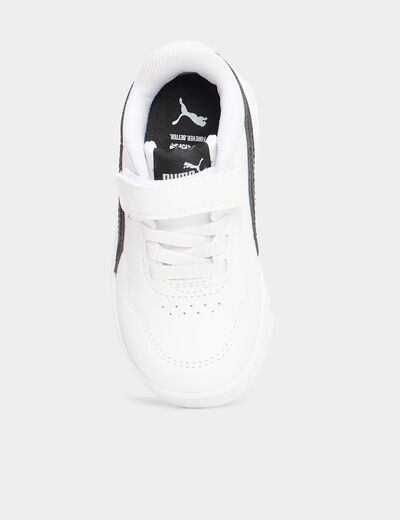 Tennis basses à scratchs Puma blanc bébé fille