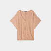 T-shirt col en V bijou Mosquitos marron clair femme
