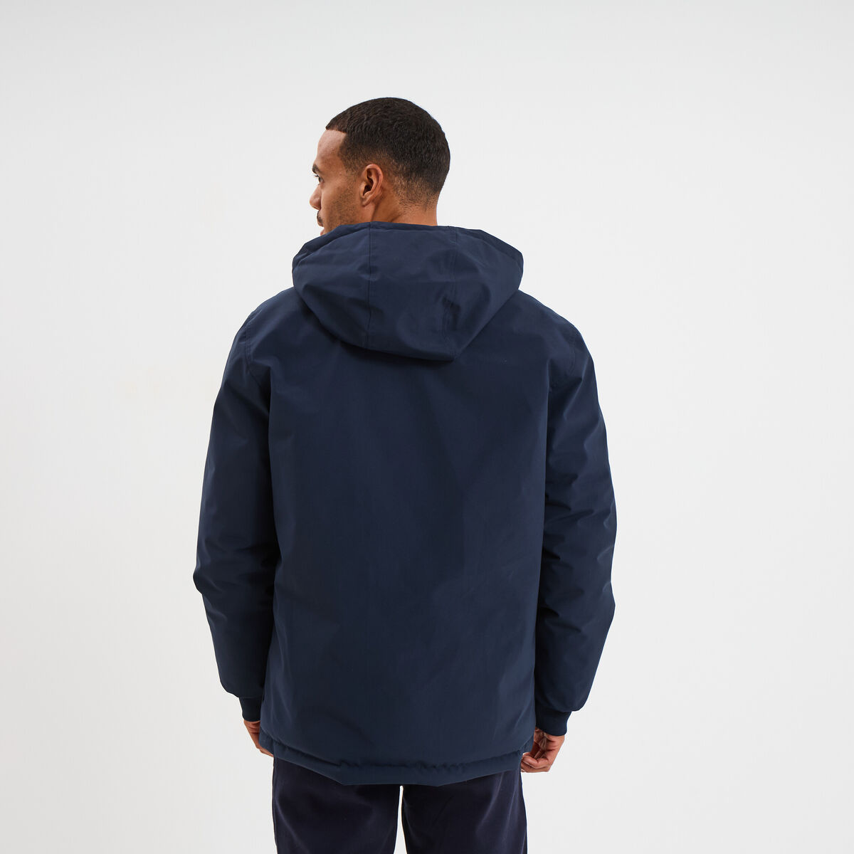 Blouson r&eacute;versible &agrave; capuche zipp&eacute; bleu marine homme