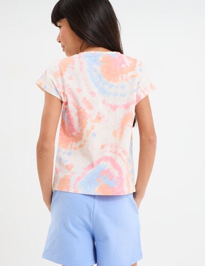 T-shirt manches courtes coton beige fille