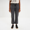 Jeans droit 7/8ème coton denim gris femme