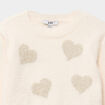 Pull duveteux manches longues blanc fille