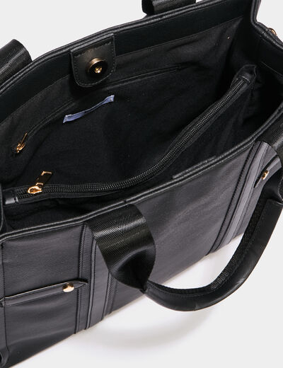Sac &agrave; main avec bandouli&egrave;re noir femme