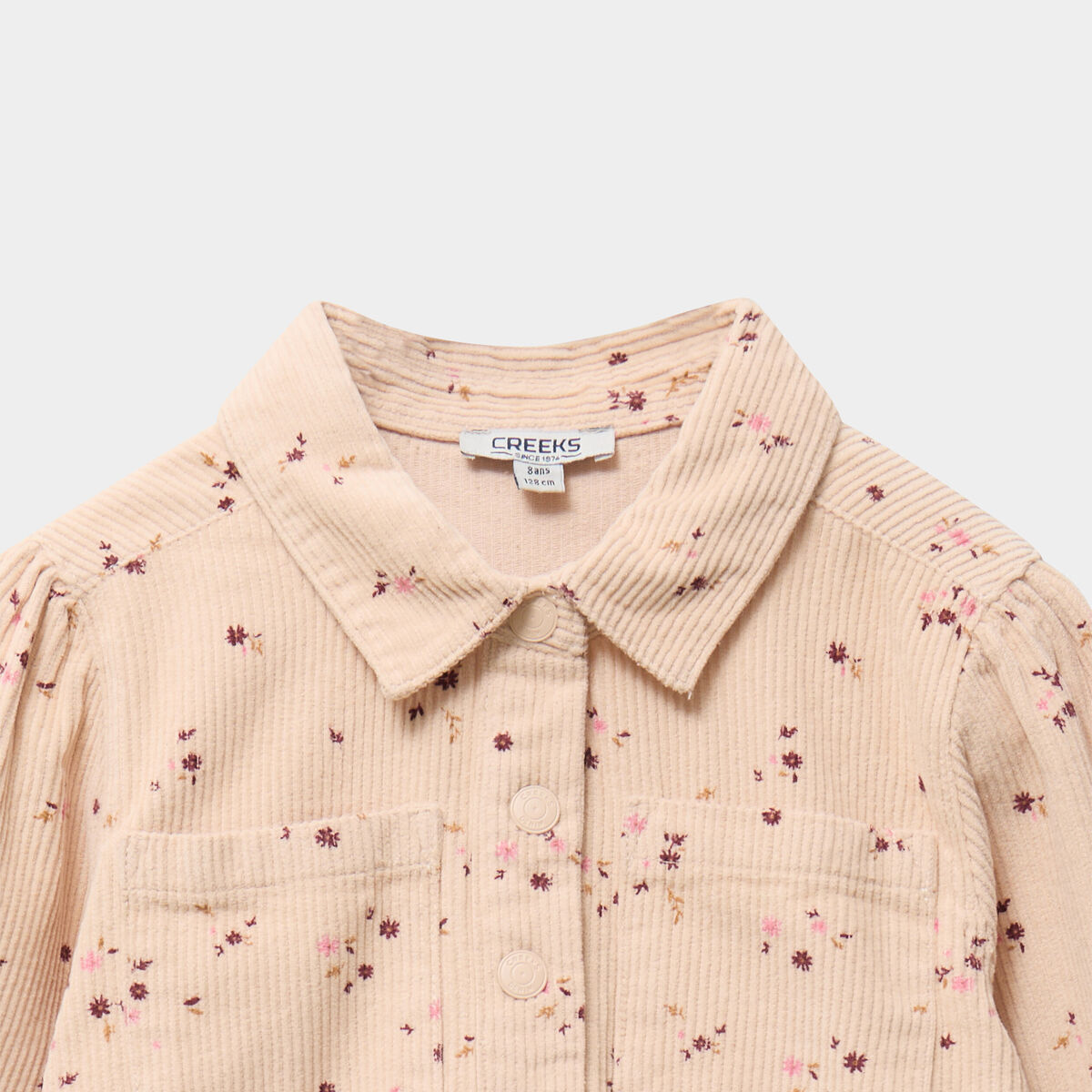 Robe courte effet velours c&ocirc;tel&eacute; coton ficelle fille
