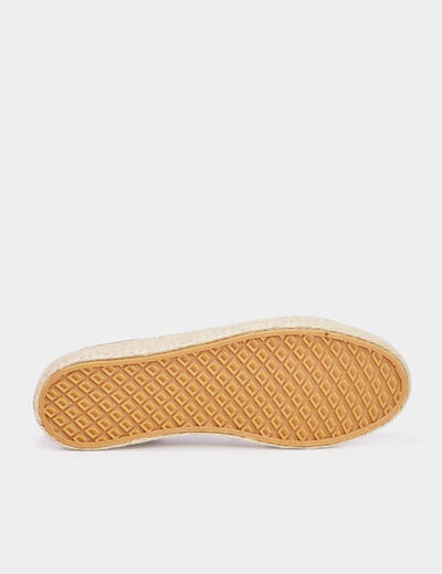 Tennis basses toile plateformes vert kaki femme