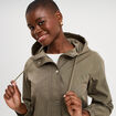 Parka courte imperm&eacute;able &agrave; capuche vert kaki femme