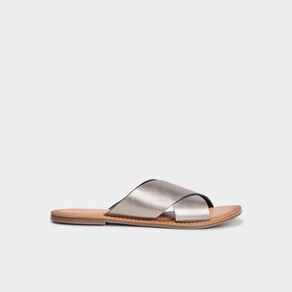 Mules brides croisées en cuir Kickers marron foncé femme