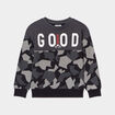 Sweat col rond manches longues noir garçon