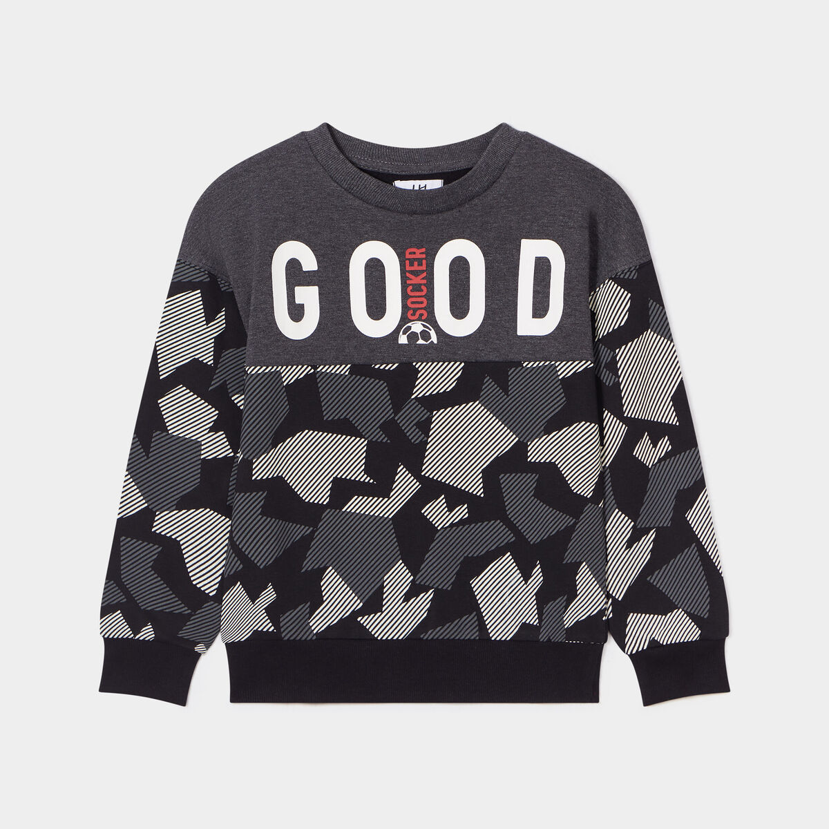 Sweat col rond manches longues noir garçon