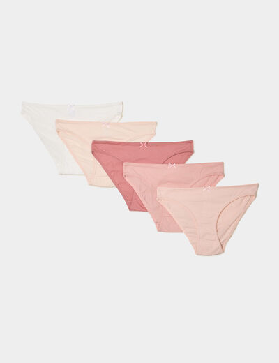 Lot 5 culottes coton rose femme
