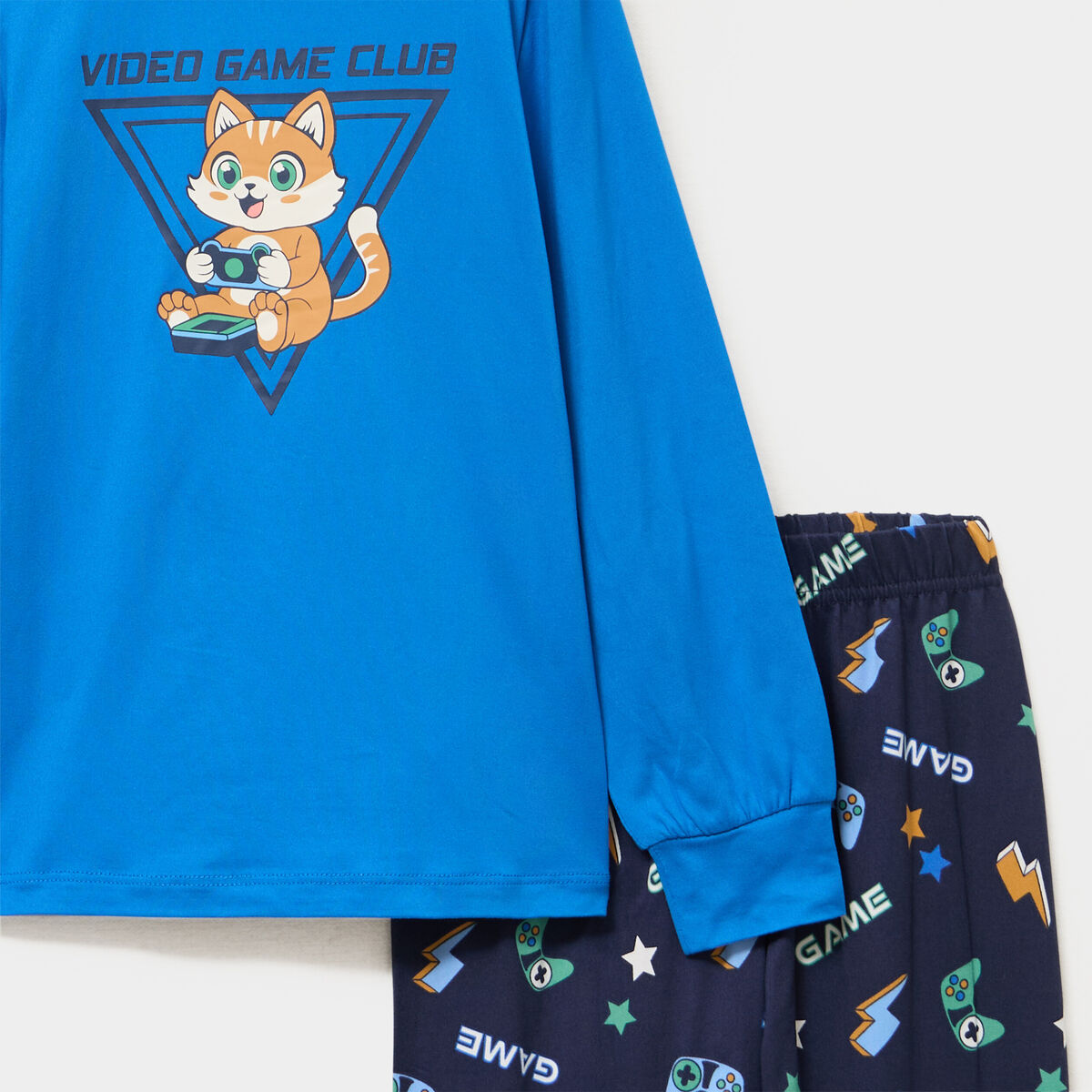Ensemble pyjama 2 pi&egrave;ces pantalon bleu gar&ccedil;on