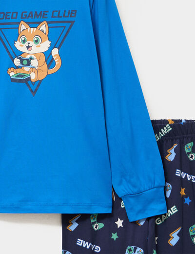 Ensemble pyjama 2 pi&egrave;ces pantalon bleu gar&ccedil;on