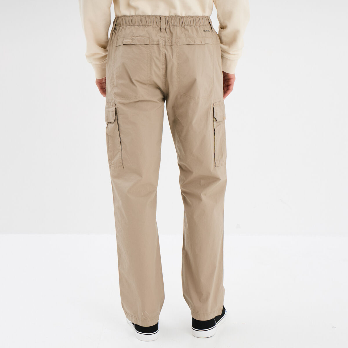 Pantalon cargo slim coton taupe homme