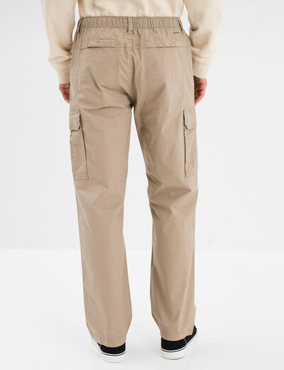 Pantalon cargo slim coton taupe homme