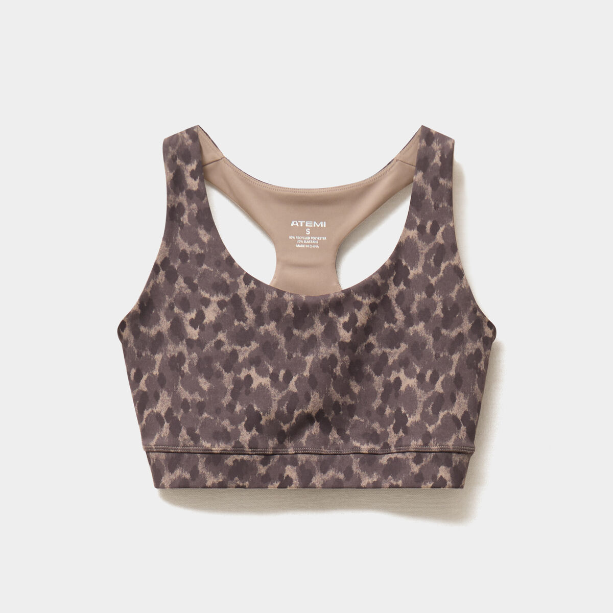 Brassi&egrave;re de sport ajust&eacute;e dos nageur beige femme