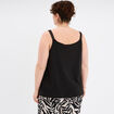 Débardeur col V bretelle macramée noir femme grande taille