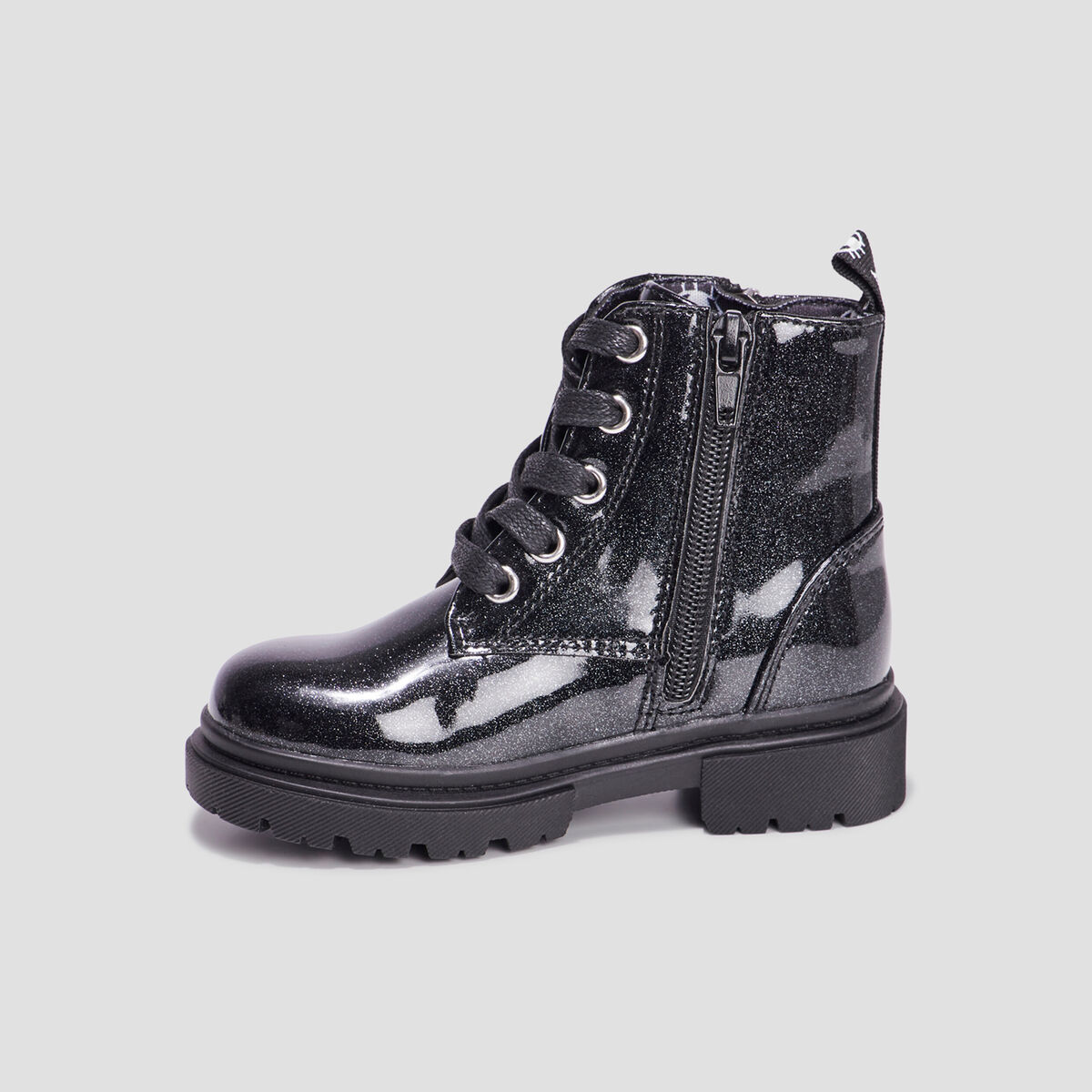 Bottines crant&eacute;es &agrave; paillettes noir fille