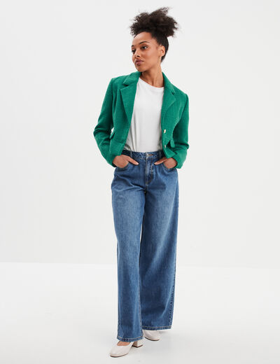 Jeans extra wide leg taille haute Creeks denim stone femme