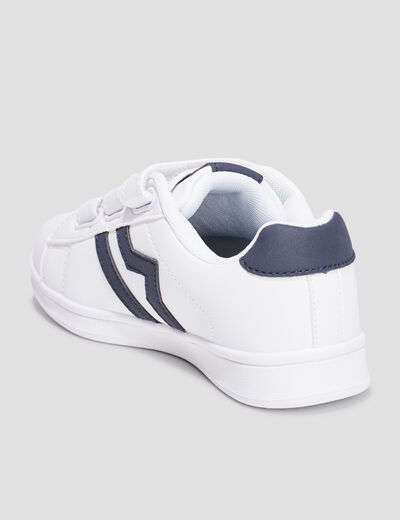 Tennis basses à scratchs Creeks Thisto blanc garçon