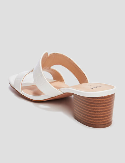 Mules à talons blanc femme