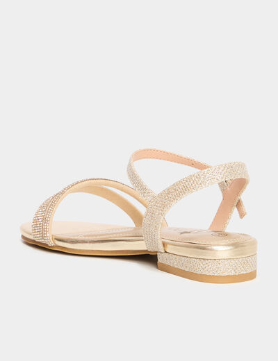 Sandales avec strass jaune or fille