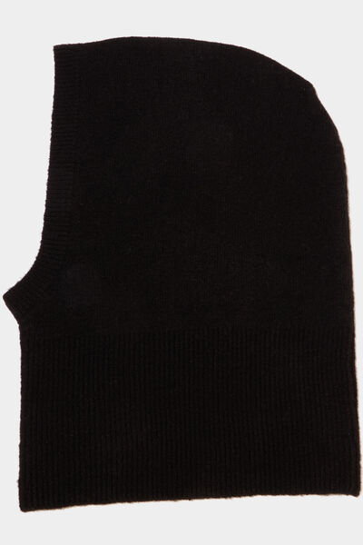Cagoule en maille tricot noir femme