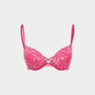 Soutien-gorge push-up padded &agrave; dentelle rose fushia femme