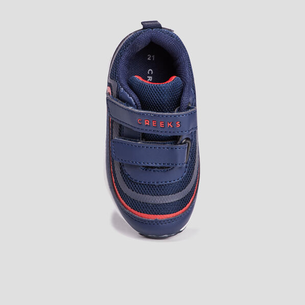 retro runnings a scratchs details bulles bleu bebeg Rétro-runnings à scratchs détails bulles bleu bébé garçon