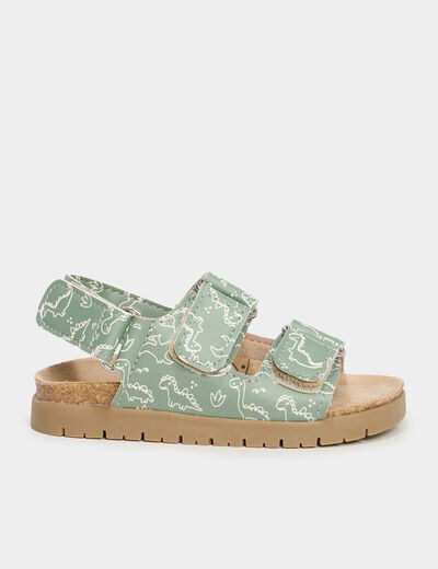 Sandales à scratchs vert kaki bébé garçon
