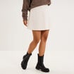 Jupe courte trap&egrave;ze taille &eacute;lastiqu&eacute;e sable femme